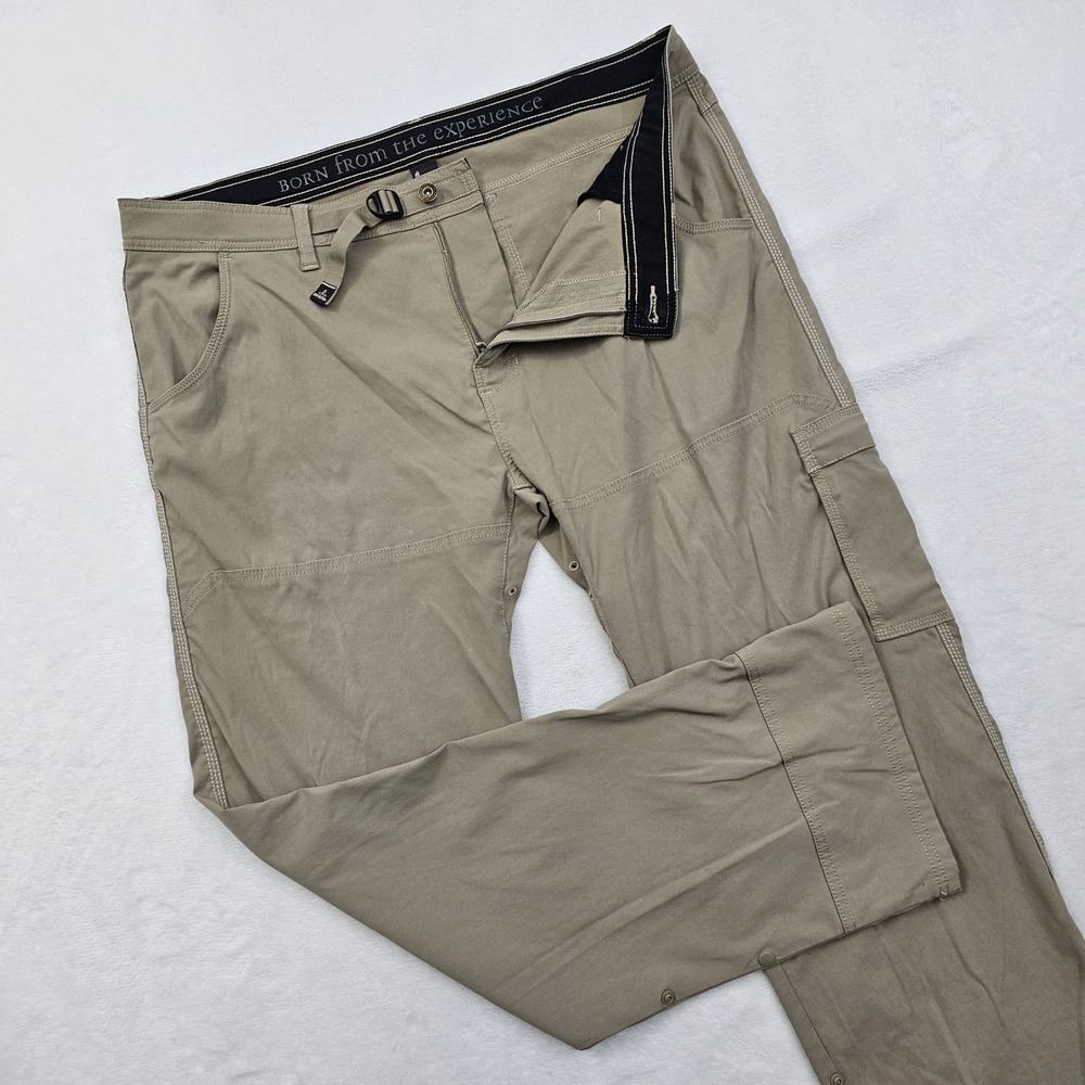 Prana Zion Pants Mens 40x32 Tan Khaki Hiking Cargo Stretch Outdoor Gorpcore